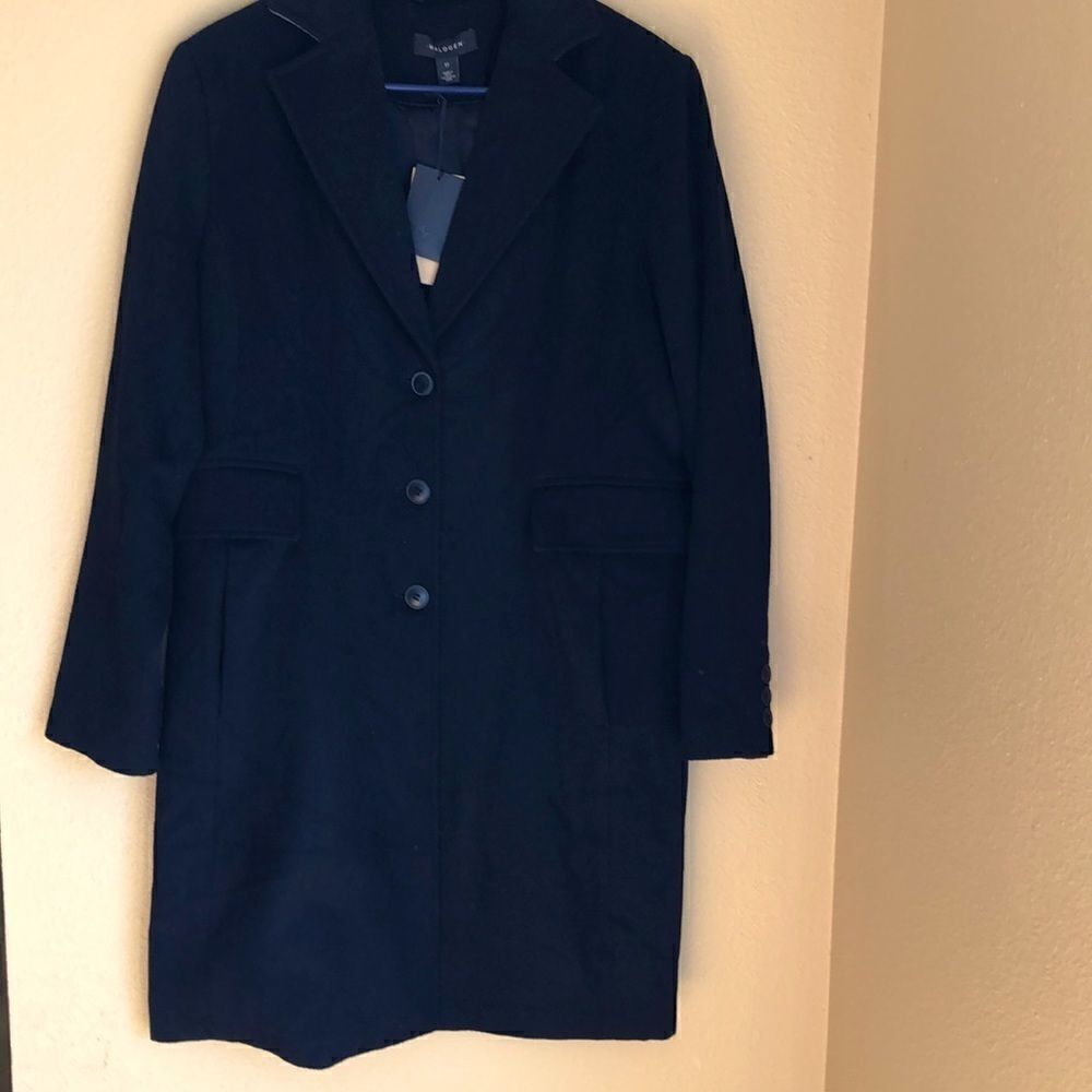 Halogen black single breasted‎ notch collar Topper Coat Women’s size 12 Wool